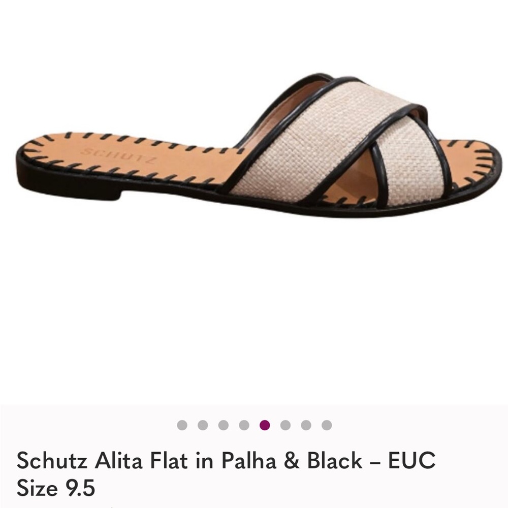 SCHUTZ Palha and Black Flat Sandals